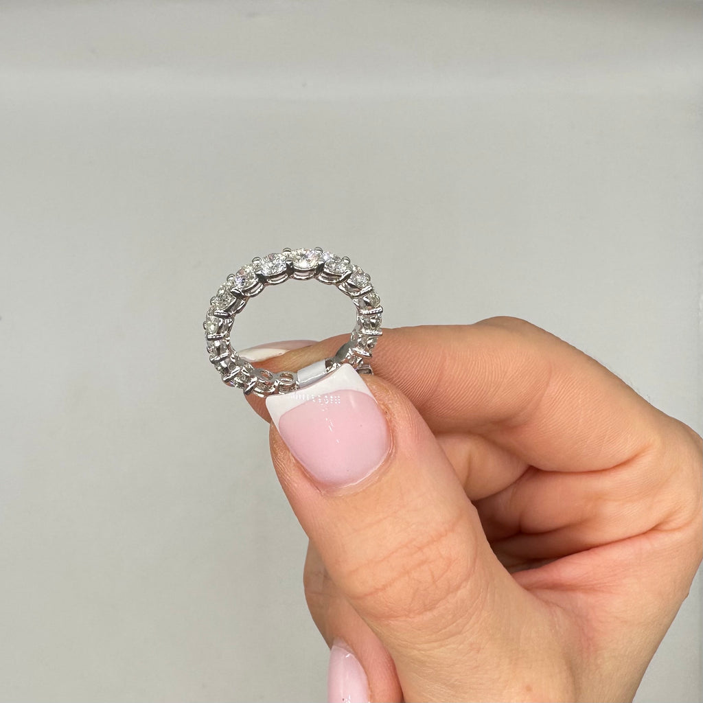 18K White Gold 3.45CT Diamond Eternity Band Ring WB219 GNJJ