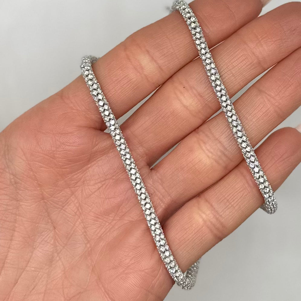 14K White Gold 14.39 CT Diamond Pavé Necklace – ARJC0012-006