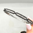 18K White Gold Black & White Diamond Bangle Bracelet – 2.25CT | DB0049 GGTJ