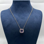 18K Rose Gold 5.60 CT Amethyst & 0.26 CT Diamond Pendant Necklace COLN021 STJ