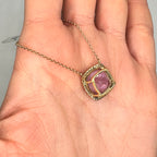 18K Rose Gold 5.60 CT Amethyst & 0.26 CT Diamond Pendant Necklace COLN021 STJ