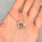 18K Rose Gold 5.60 CT Amethyst & 0.26 CT Diamond Pendant Necklace COLN021 STJ