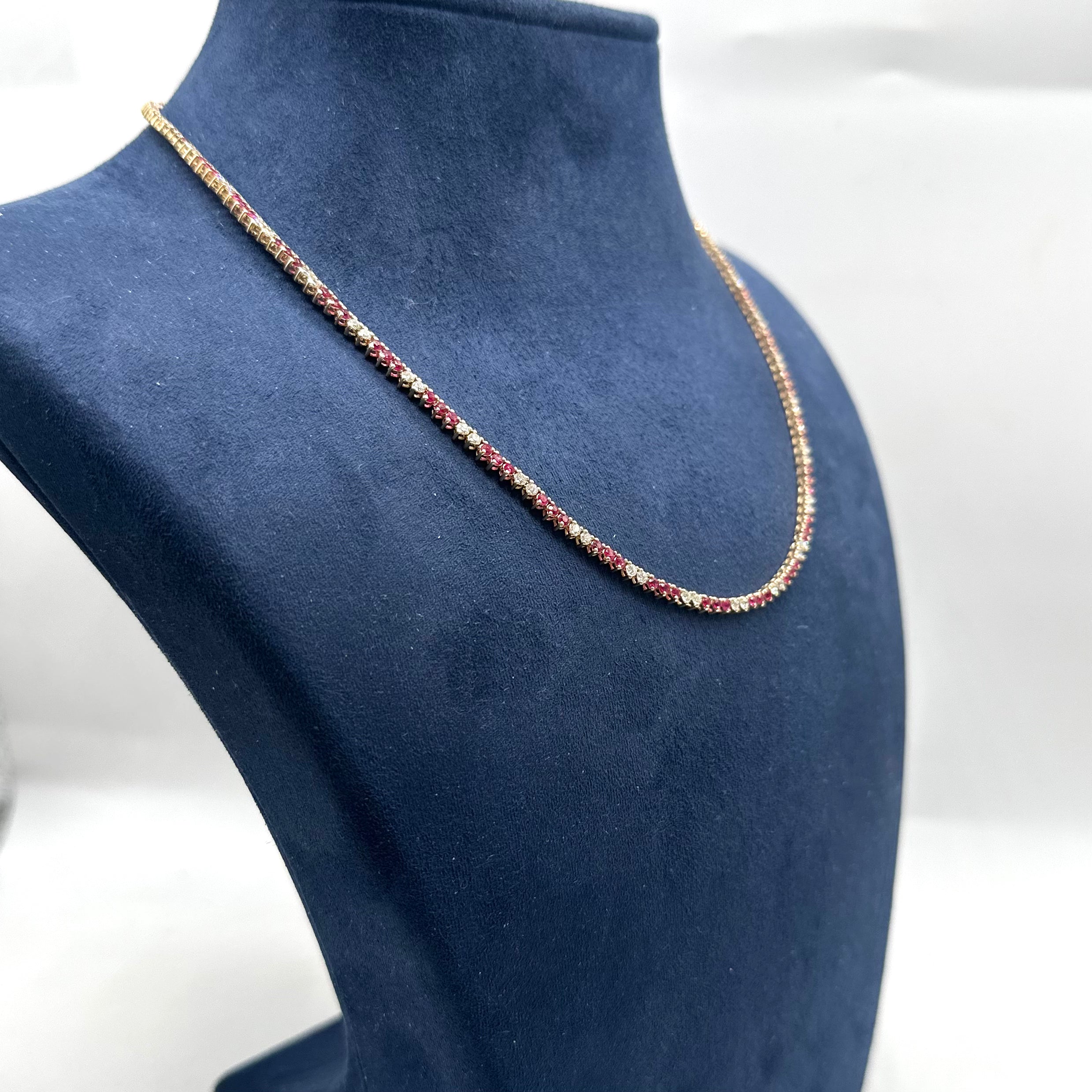 14K Yellow Gold Ruby & Diamond Necklace — 3.43 CT Ruby, 2.20 CT Diamonds PJN5293-RA1-007