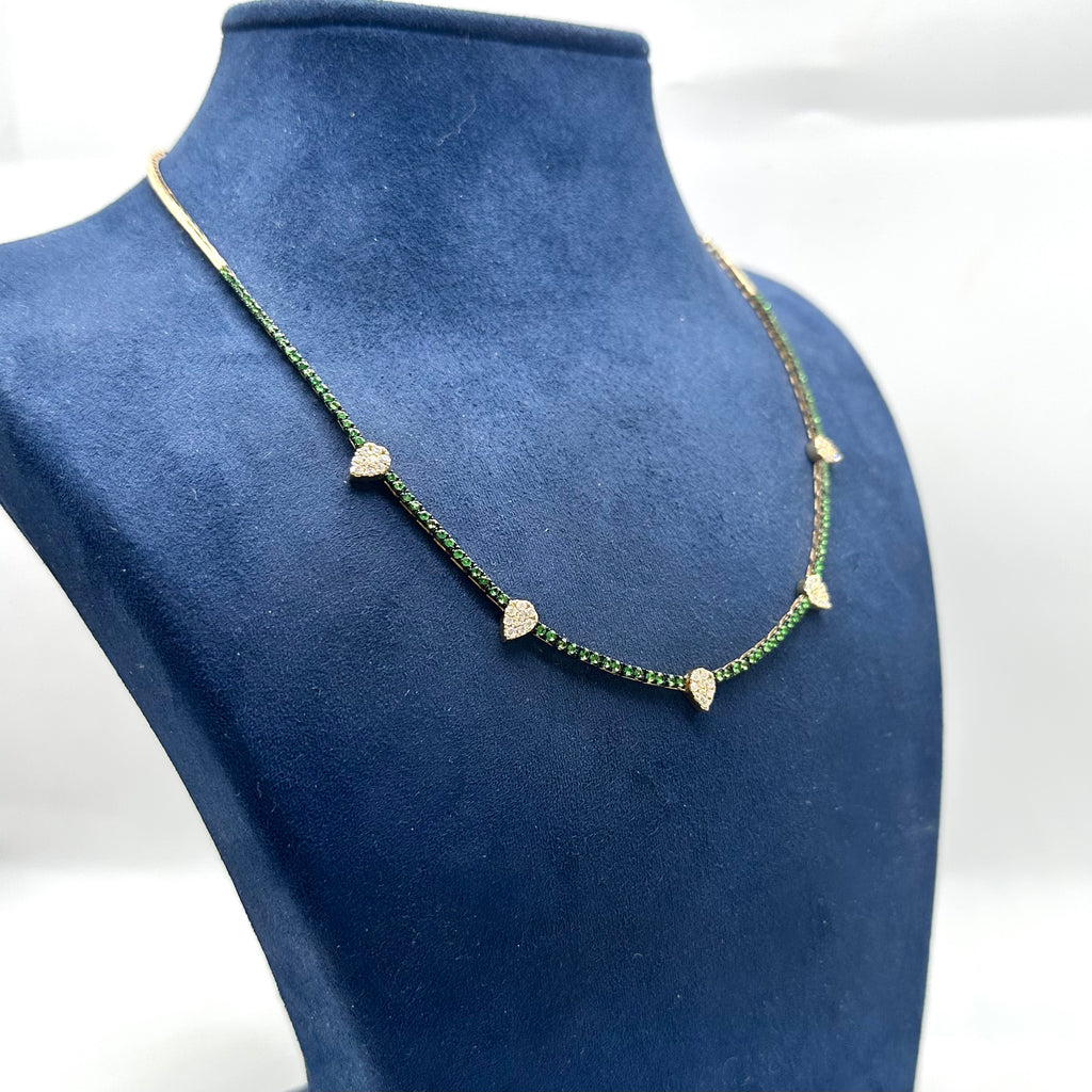 14K Yellow Gold Tsavorite & Diamond Necklace — 1.51 CT Tsavorite, 0.66 CT Diamonds KVN00134TS-002