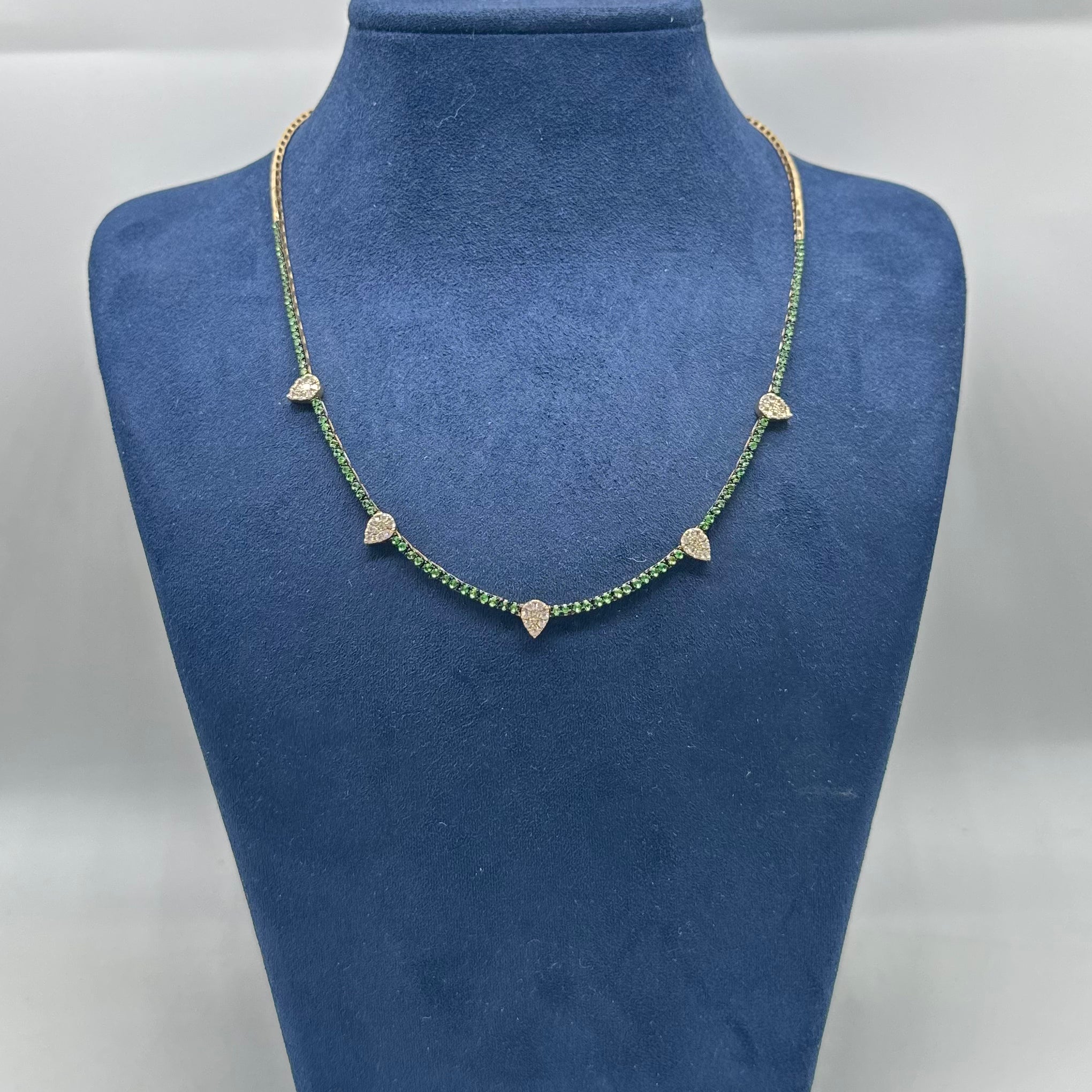 14K Yellow Gold Tsavorite & Diamond Necklace — 1.51 CT Tsavorite, 0.66 CT Diamonds KVN00134TS-002