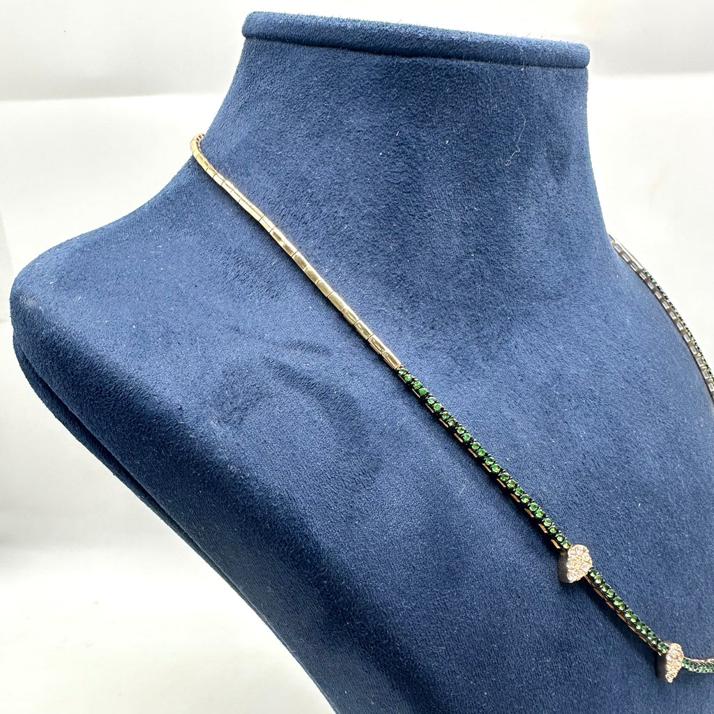 14K Yellow Gold Tsavorite & Diamond Necklace — 1.51 CT Tsavorite, 0.66 CT Diamonds KVN00134TS-002