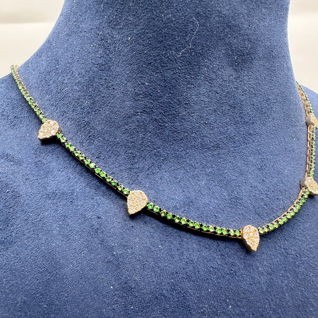 14K Yellow Gold Tsavorite & Diamond Necklace — 1.51 CT Tsavorite, 0.66 CT Diamonds KVN00134TS-002