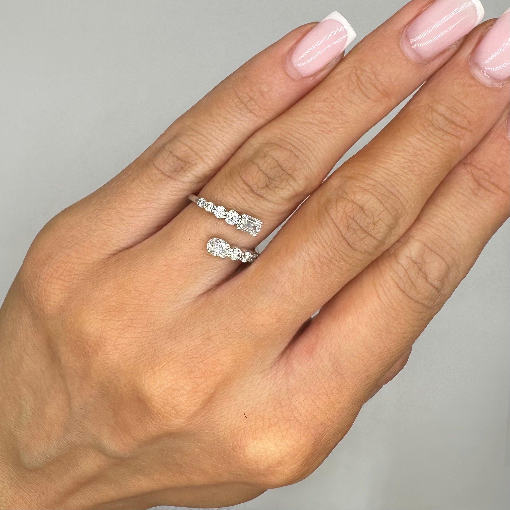 14K White Gold Diamond Open Ring – 0.97CT Diamonds AR18568-001