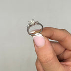 14K White Gold Diamond Ring with 0.90CT Princess Cut Clarity Enhanced Center Diamond – 1.10CT EMDR025 INJJ