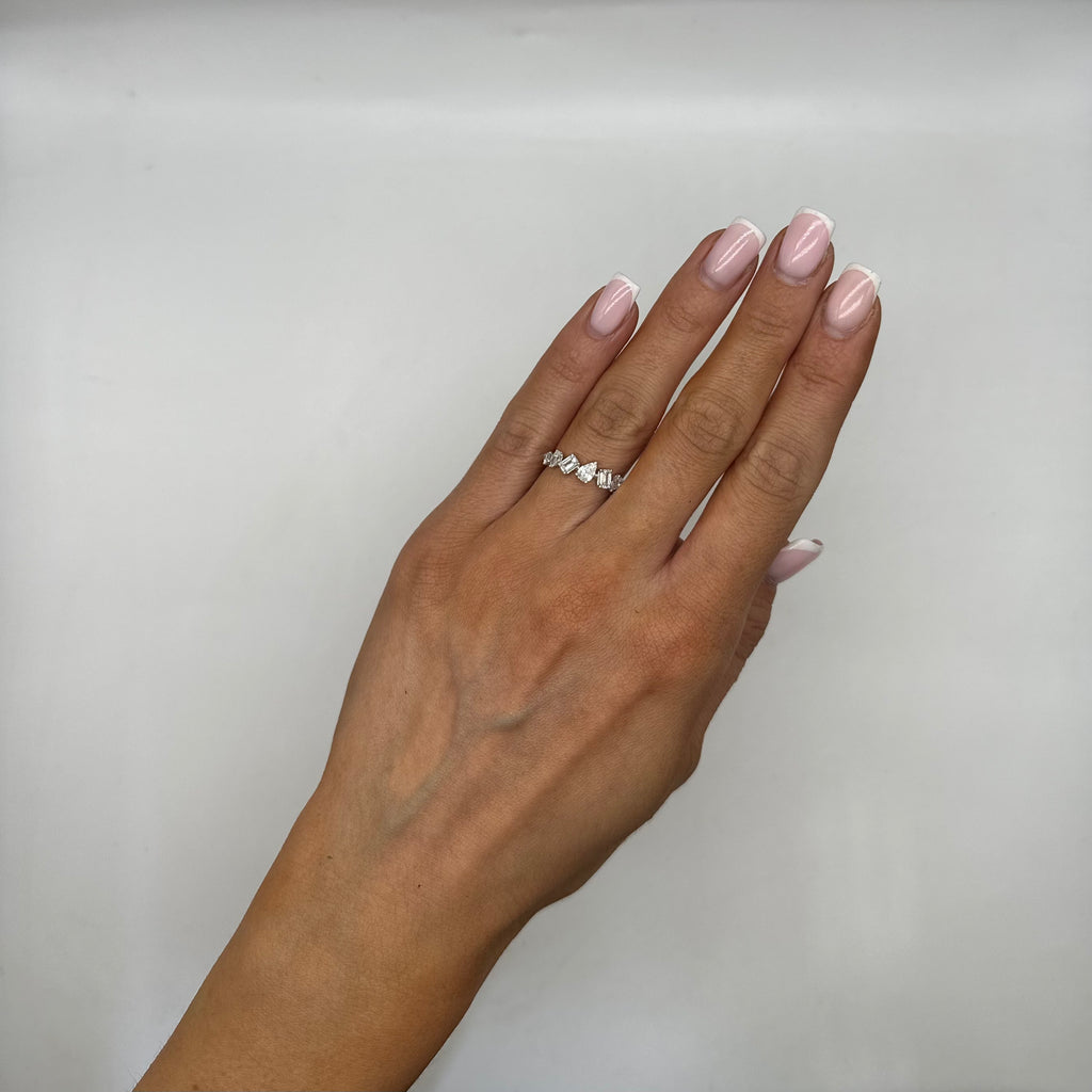 14K White Gold Multi-Shape Diamond Ring – 1.06CT Diamonds AR17325-007