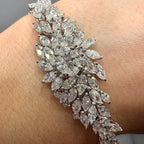 18k White Gold Diamond Bracelet with Marquise and Round Cut Diamonds DB044 TTTJ