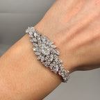 18k White Gold Diamond Bracelet with Marquise and Round Cut Diamonds DB044 TTTJ