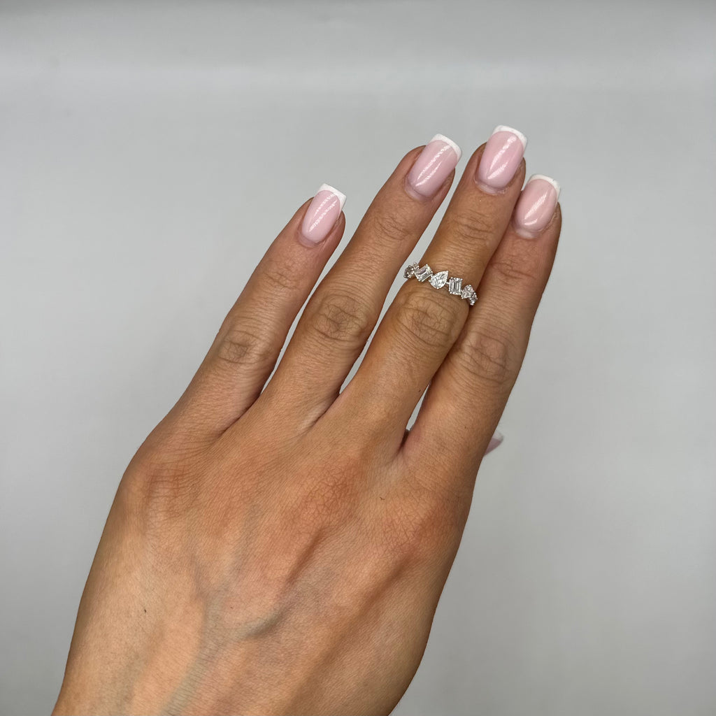 14K White Gold Multi-Shape Diamond Ring – 1.06CT Diamonds AR17325-007