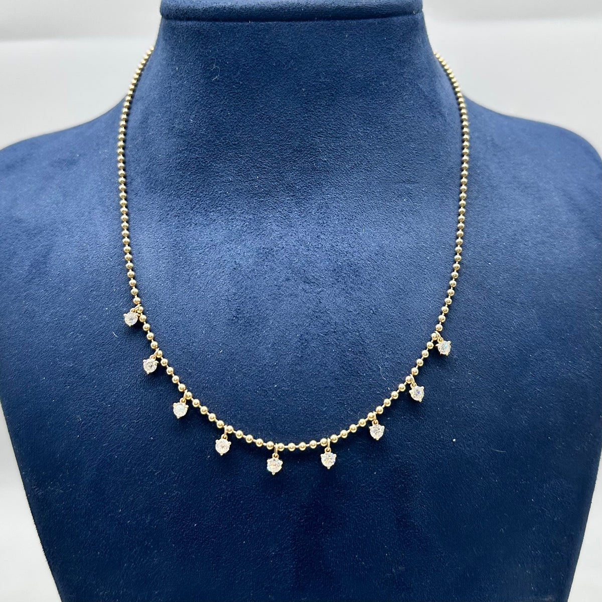 14K Yellow Gold 0.99 CT Diamond Necklace – Adjustable 16–18” KVN00076AYG