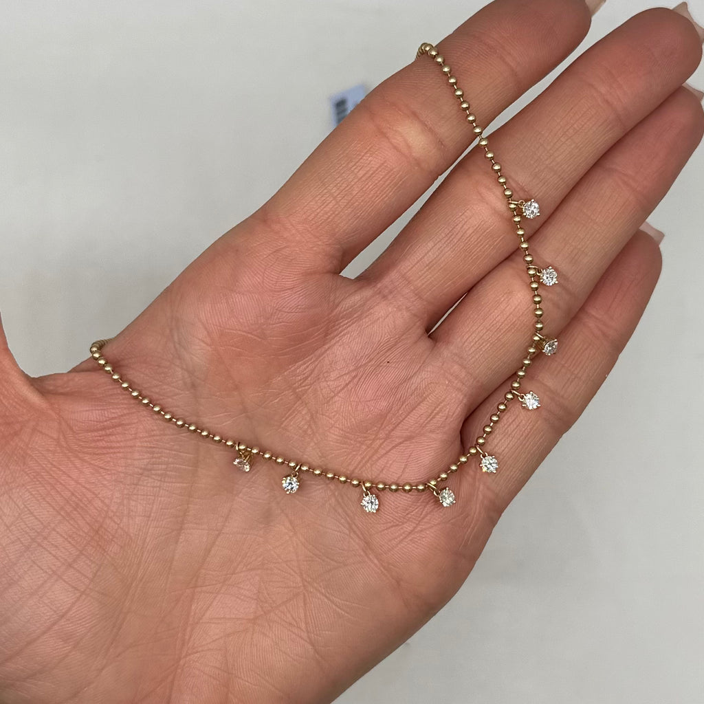 14K Yellow Gold 0.99 CT Diamond Necklace – Adjustable 16–18” KVN00076AYG