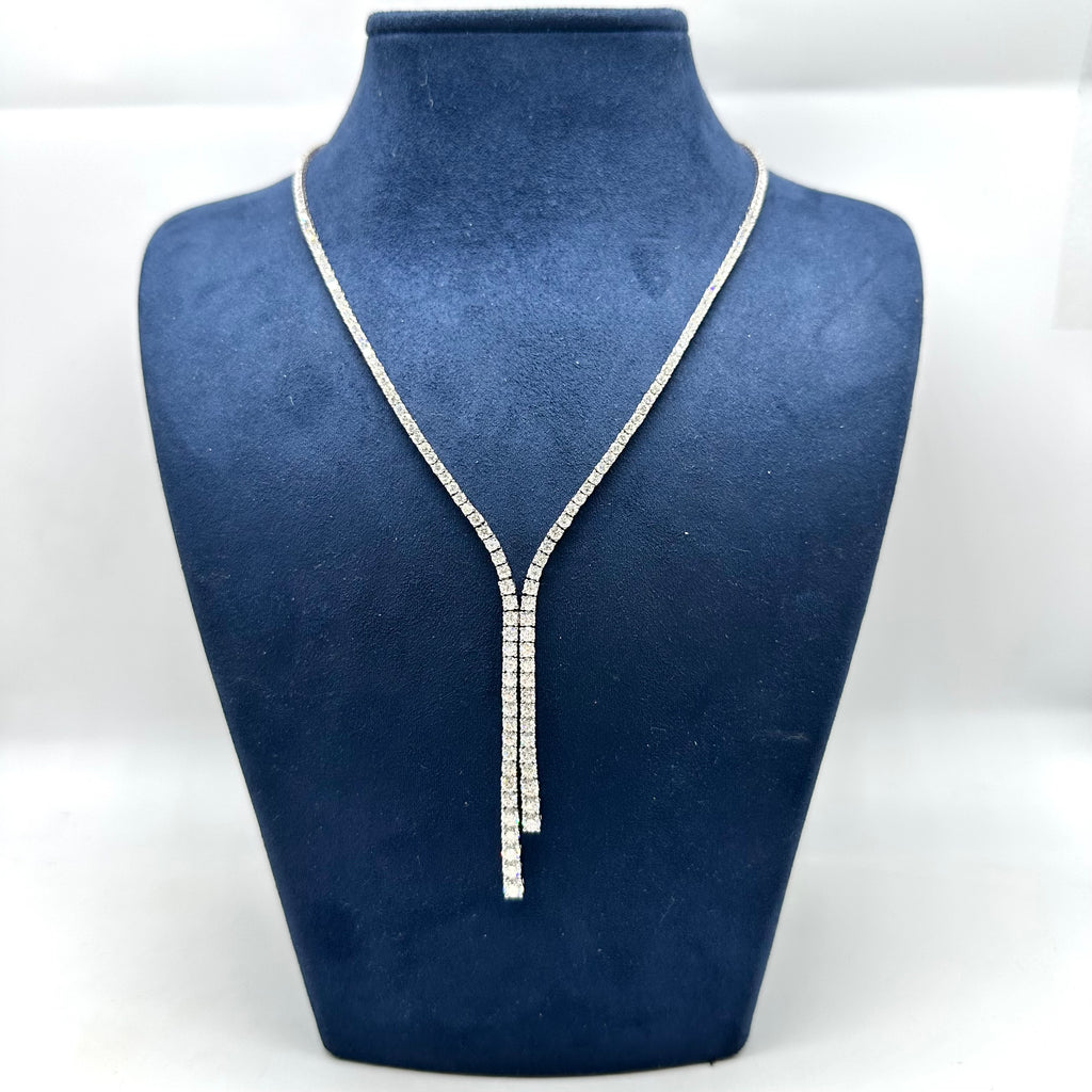 14K White Gold Diamond Necklace – 8.27 CTW, Near-Colorless VS2–SI1 PJN6208WG
