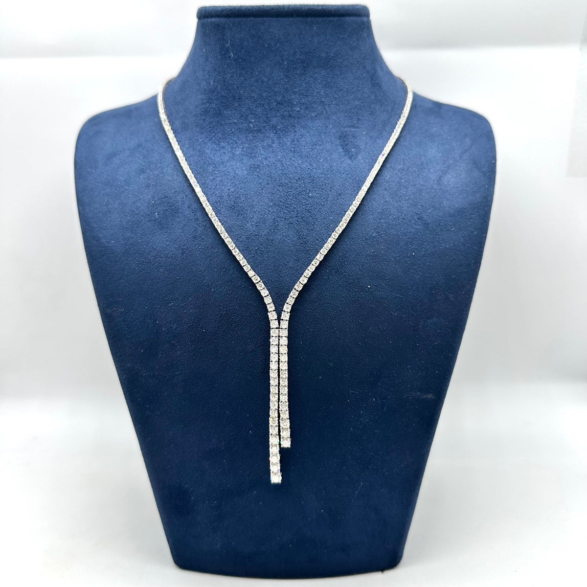 14K White Gold Diamond Necklace – 8.27 CTW, Near-Colorless VS2–SI1 PJN6208WG