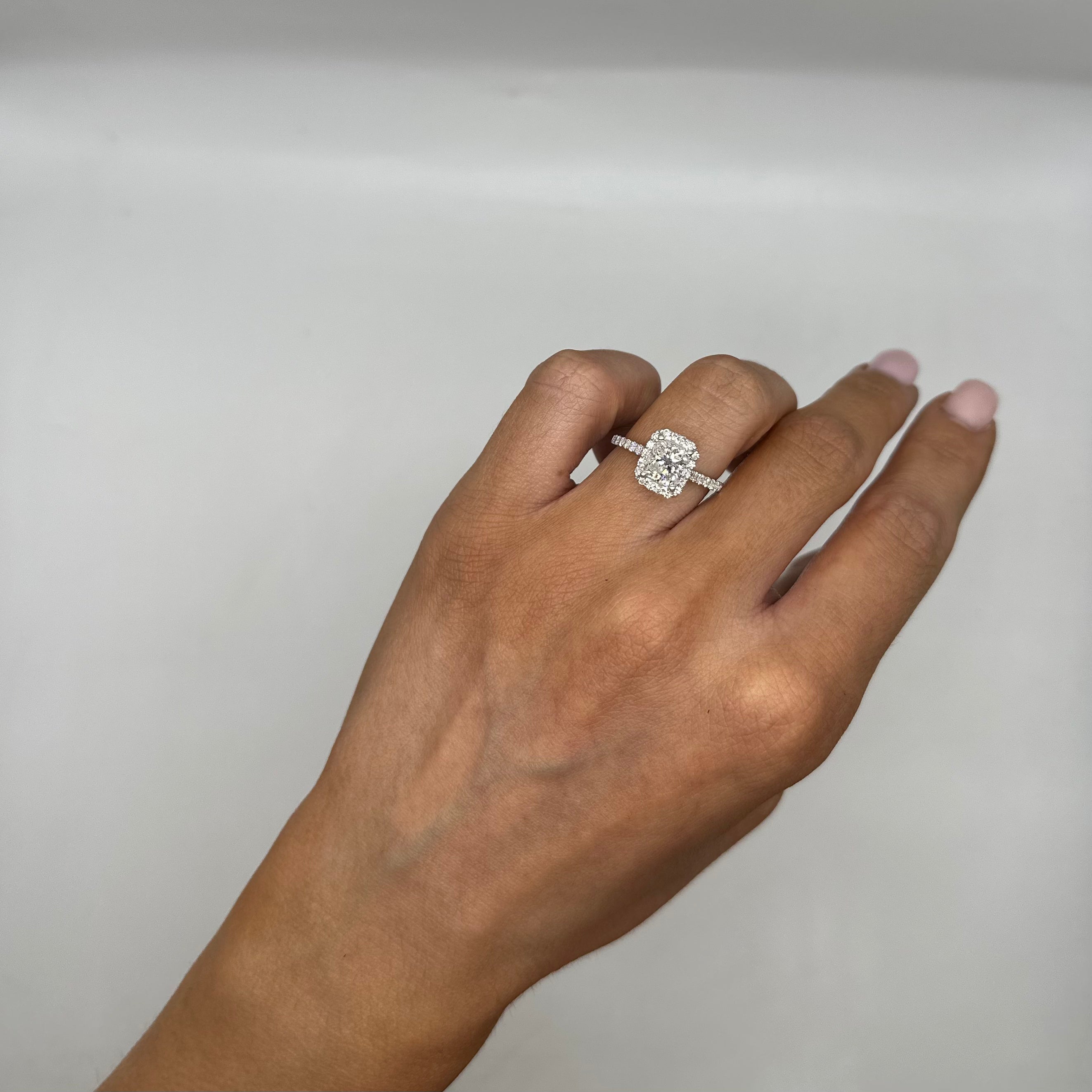 18K White Gold Cushion-Cut Clarity Enhanced Diamond Ring – 1.95CT CUSHDR0024 NTTJ