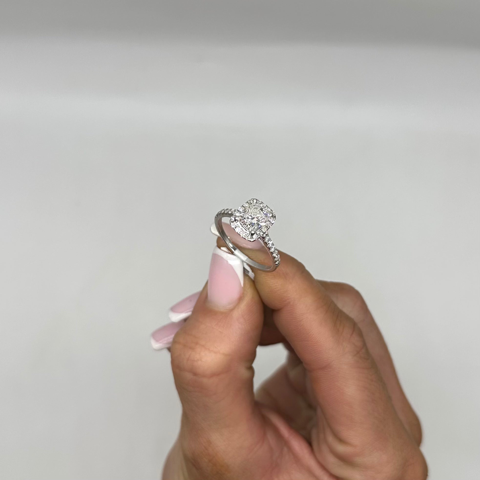 18K White Gold Cushion-Cut Clarity Enhanced Diamond Ring – 1.95CT CUSHDR0024 NTTJ