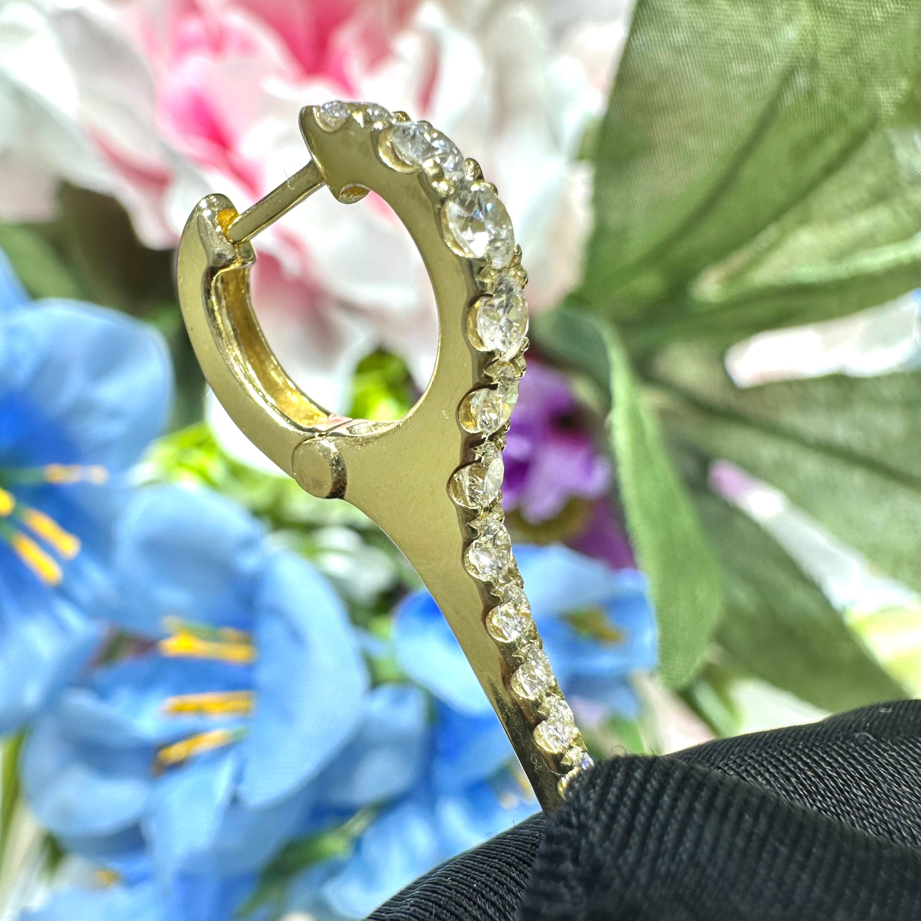 14K Yellow Gold Round Diamond Earrings – 1.73CT G/VS2 Natural Diamonds | AJE00437AYG