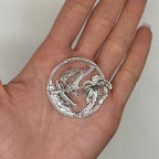 18K White Gold Diamond, Emerald, Sapphire &amp; Ruby Pin ITJJ