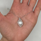 14K White Gold Mother-of-Pearl & Diamond Pendant Necklace — 0.53 CTW Diamonds, 17.40 CTW Mother of Pearl ITJJ