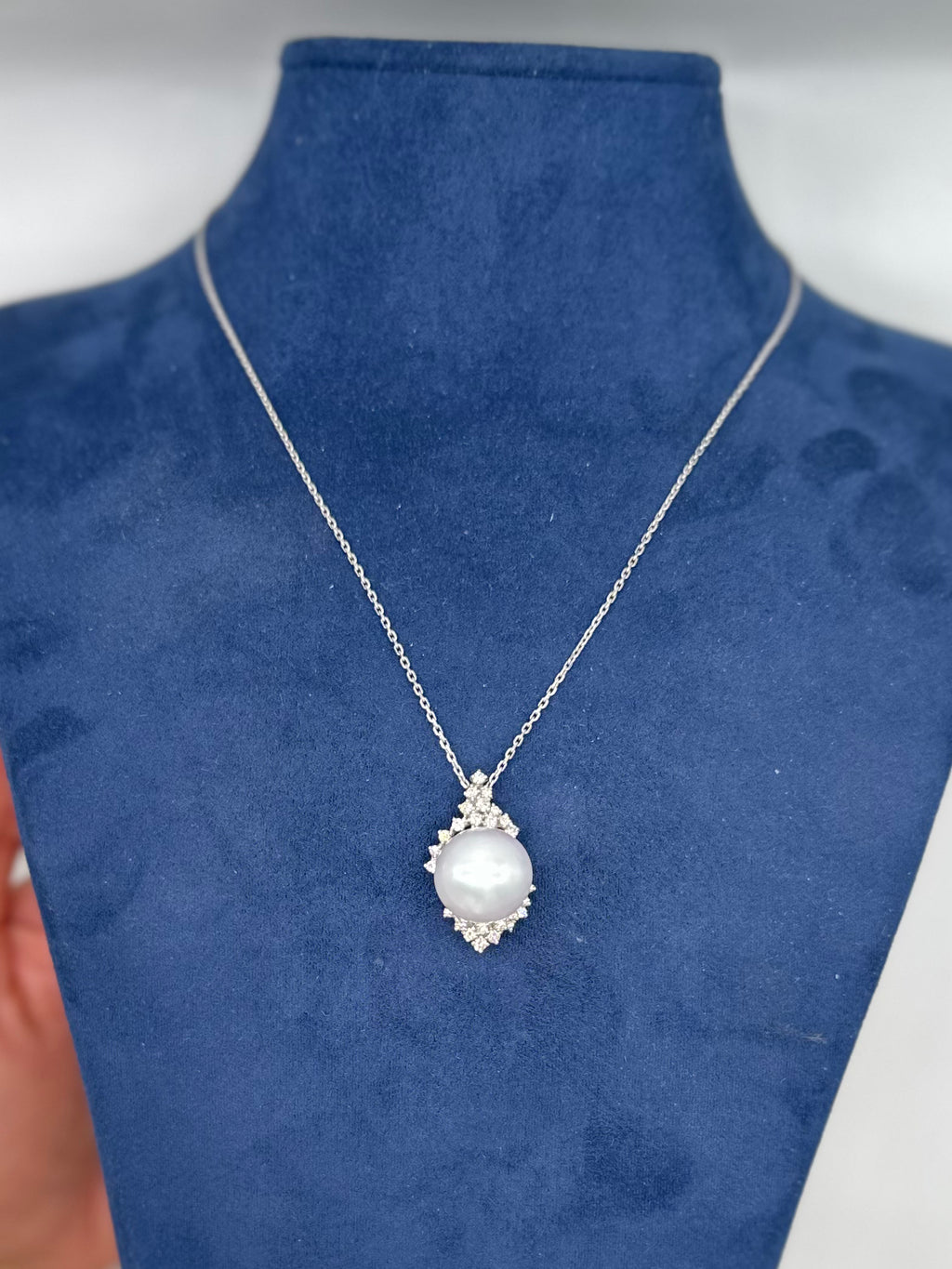 14K White Gold Mother-of-Pearl & Diamond Pendant Necklace — 0.53 CTW Diamonds, 17.40 CTW Mother of Pearl ITJJ