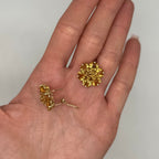 14K Yellow Gold Floral Earrings – 16.00 CT Yellow Citrine ATJ