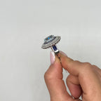 18K White Gold Aquamarine, Sapphire & Diamond Ring CDR006 NTJJ