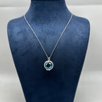 14K White Gold Pendant Necklace – 0.90 CT Diamonds & 11.92 CT Blue Topaz CDN011 STJ