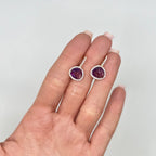 18K Yellow Gold 4.02ct Amethyst & 0.43ct Diamond Halo Drop Earrings COLER025 ETJ