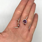 18K Yellow Gold 4.02ct Amethyst & 0.43ct Diamond Halo Drop Earrings COLER025 ETJ