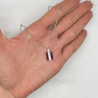 18K White Gold 3.73CT Natural Ruby & 0.08CT Diamond Pendant Necklace – 16” RDP02 EJJ