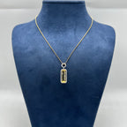 14K Yellow Gold 3.86CT Yellow Citrine & 0.18CT Diamond Pendant Necklace – 16” AJJ