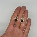 18K Yellow Gold 3.05ct Smoky Topaz & 0.95ct Diamond Drop Earrings DIER0147 IIJJ