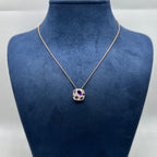 14K Rose Gold 0.28CT Amethyst & 0.26CT Diamond Pendant Necklace – 15.75” W8386