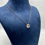 14K Rose Gold 0.28CT Amethyst & 0.26CT Diamond Pendant Necklace – 15.75” W8386
