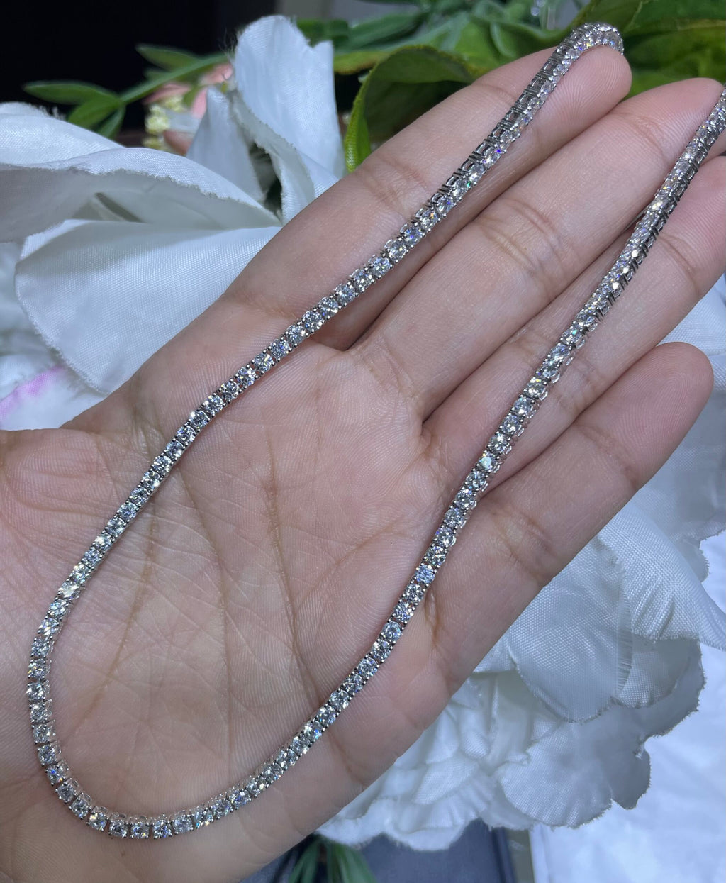 9.03ct Diamond Tennis Necklace in 14K White Gold PJN5287BWG