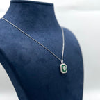 18KT White Gold Emerald & Diamond Necklace – EMDN031 INLN