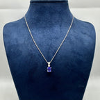 14K White Gold Tanzanite & Diamond Pendant Necklace – 1.50 CT Tanzanite, 0.26 CT Diamonds DP0034 SNJ