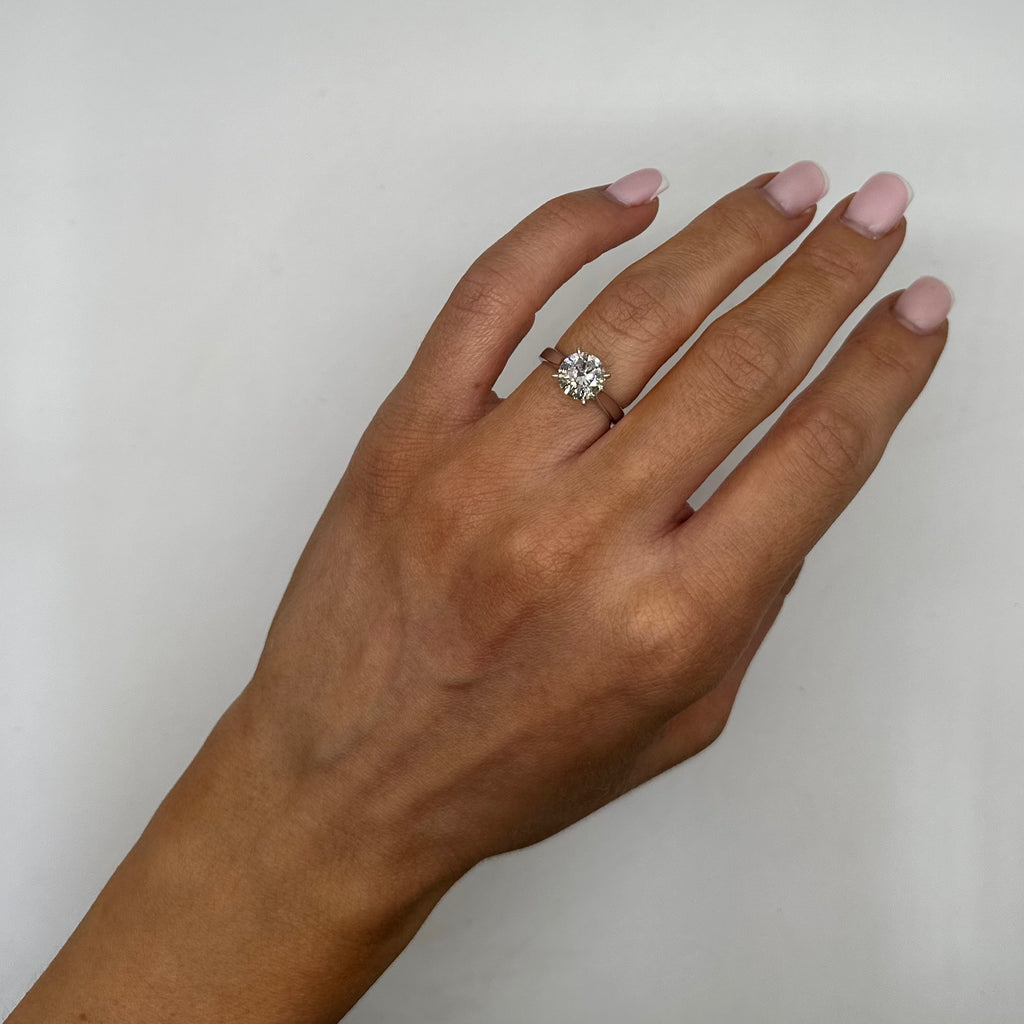 14K White Gold 2.39ct Clarity Enhanced Round Diamond Ring RDER022 AJJJ