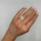 14K Rose Gold Pavé Diamond Buckle Ring – 1.42CT IATJ