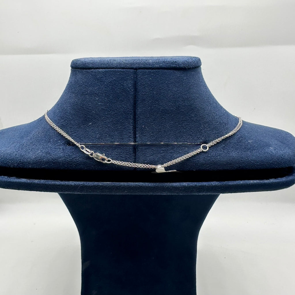 14K White Gold Pendant Necklace with 3.51ct Sapphires and 0.50ct Diamonds SDN009 ITJJ