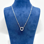 14K White Gold Pendant Necklace with 3.51ct Sapphires and 0.50ct Diamonds SDN009 ITJJ