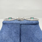 18K White Gold Emerald & Diamond Bracelet – 1.91ct Emeralds & 1.81ct Diamonds EMDB07 IEJJ