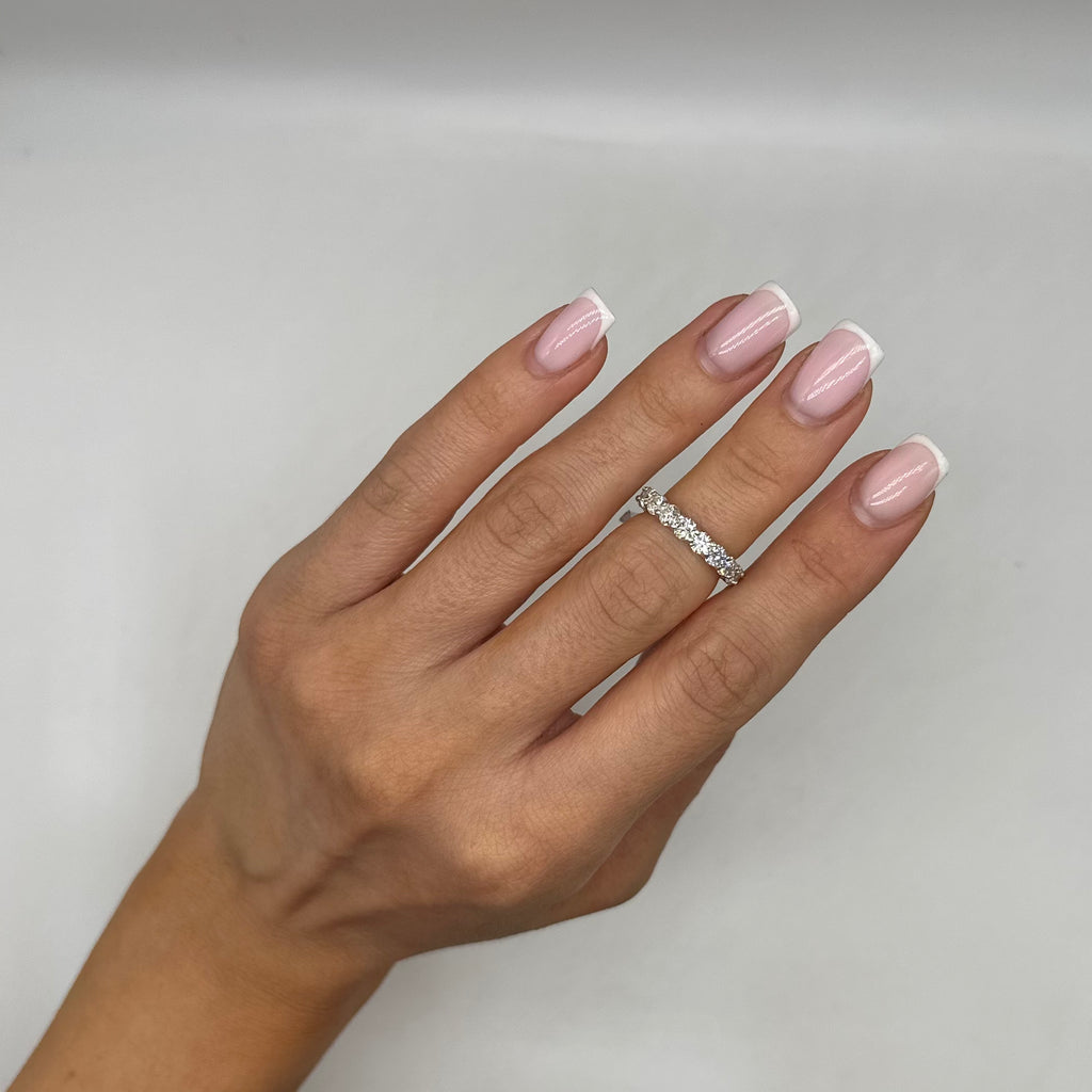 14K White Gold 3.53ct Round Diamond Eternity Band Ring WB203 GJJJ