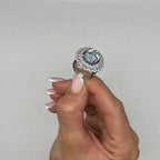 18K White Gold Aquamarine, Sapphire & Diamond Ring CDR006 NTJJ