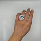 18K White Gold Aquamarine, Sapphire & Diamond Ring CDR006 NTJJ