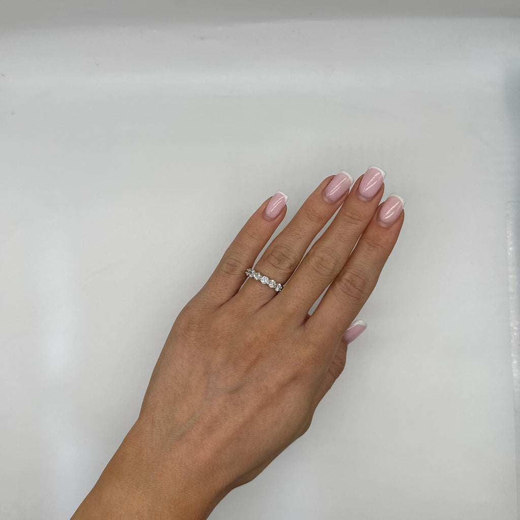 14K White Gold 4.25CT Round Diamond Eternity Band WB049 NJJJ