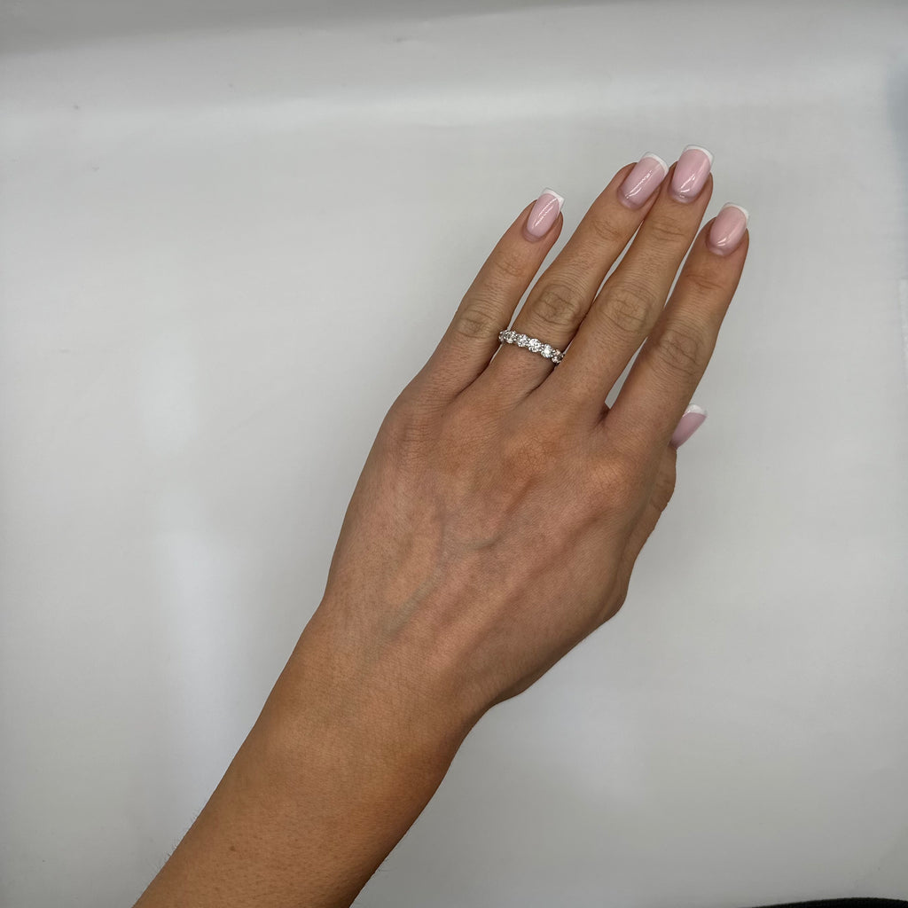 14K White Gold 3.50CT Round Diamond Eternity Band Ring WB292 GIJJ